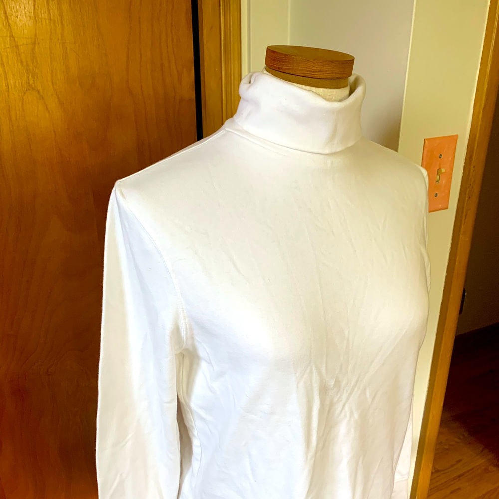 White turtle neck mock neck